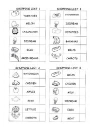 English Worksheet: Shopping list 2