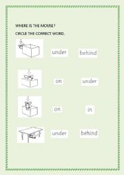 English Worksheet: Where is the little mouse?