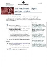 English Worksheet: Broadcasting an English Speaking Country