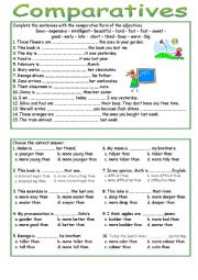 English Worksheet: comparatives