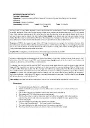 English Worksheet: information gap activity