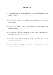 English Worksheet: riddles