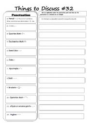 English Worksheet: Things to discuss #32