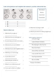 English Worksheet: my routine, the time, present simple exercises