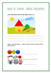 English Worksheet: INITIAL  EVALUATION   1st  GRADE  