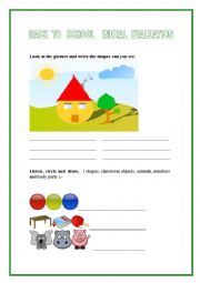 English Worksheet: INITIAL  EVALUATION   1st  GRADE  