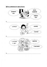 English Worksheet: Writing Simple Sentences 1/2