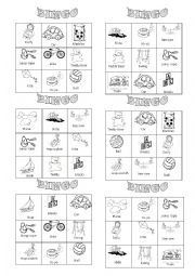 English Worksheet: Toys bingo