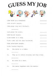 English Worksheet: Guess my job