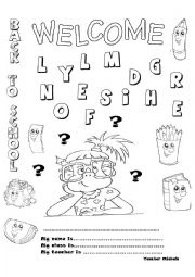 English Worksheet: Welcome back to school- My English folder