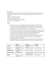 English Worksheet: festivals