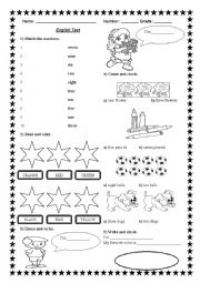 English Worksheet: Numbers and colors