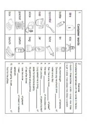 English Worksheet: Container Words