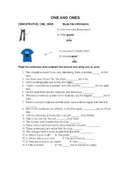 English Worksheet: One and Ones