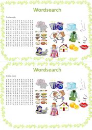 English Worksheet: Word search - Basic vocabulary