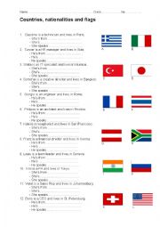 English Worksheet: country