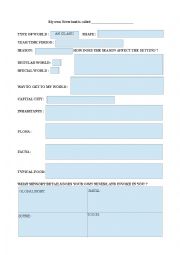 English Worksheet: Create your own Neverland