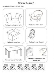 Where´s the bear? - ESL worksheet by milena dotti