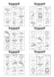 English Worksheet: Food bingo 1