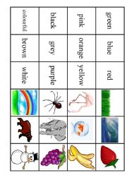 English Worksheet: Colours