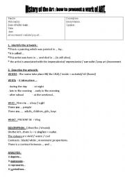 English Worksheet: HISTORY OF THE ART