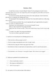 English Worksheet: test on past time clauses