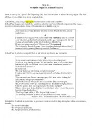 English Worksheet: How to write the sequel to a detective story