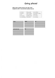 English Worksheet: Going Places