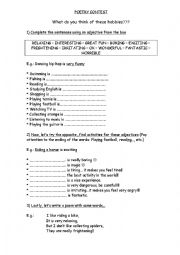 English Worksheet: Poetry with adjectives