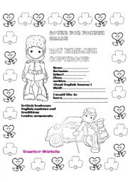 English Worksheet: Cover for fourth grade- black and white
