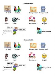 English Worksheet: classroom english