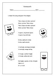 English Worksheet: Shapes