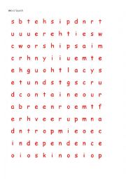 English Worksheet: word search