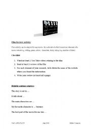 English Worksheet: Film Review Activity
