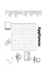 English Worksheet: Apliances