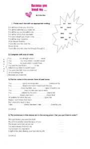 English Worksheet: Because you loved me