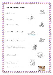 English Worksheet: Spelling and match picture