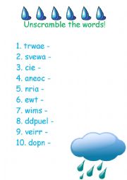 Unscramble the WATER words!