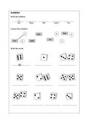 English Worksheet: numbers