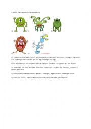 English Worksheet: monsters