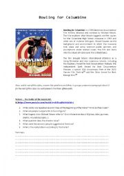 English Worksheet: Bowling for Columbine videos