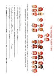 English Worksheet: Ron Weasleys family tree game