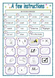 English Worksheet: a few instructions