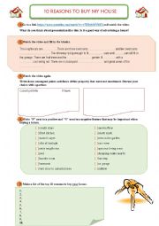 English Worksheet: VIDEO worksheet - 10 reasons to buy my house