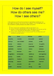 English Worksheet: Speaking Activity about Personality