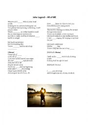 English Worksheet: SONG: All of me 