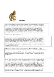 English Worksheet: Bigfoot