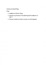 English Worksheet: Colors and School things