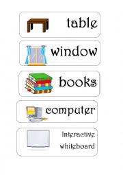 English Worksheet: classroom labels