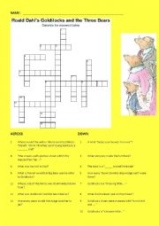 English Worksheet: Roald Dahls Goldilocks and the Three Bears